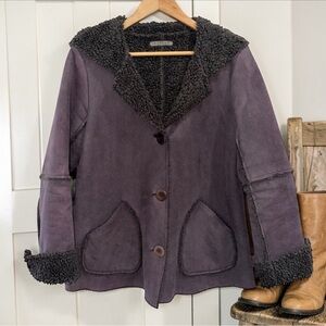 Anthropologie Velvet By Graham and Spencer Hooded Teddy Garment Jacket Medium